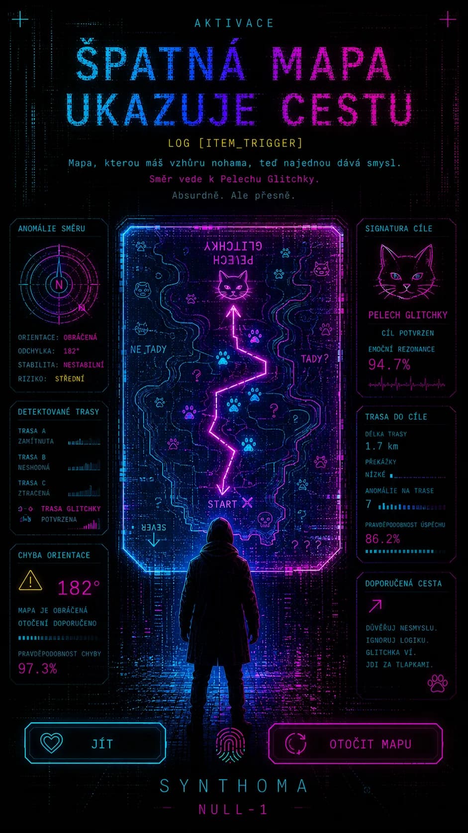 Obrazovy zaznam: Špatná mapa ukazuje cestu